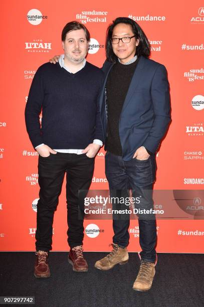 Brendon Anderegg and filmmaker Stephen Maing attend the "Crime And Punishment" Premiere during the 2018 Sundance Film Festival at The Ray on January...