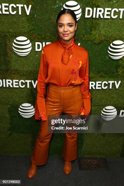 Tessa Thompson attends the Women in Film dinner at DIRECTV Lodge presented by AT&T during Sundance Film Festival 2018 on January 19, 2018 in Park...