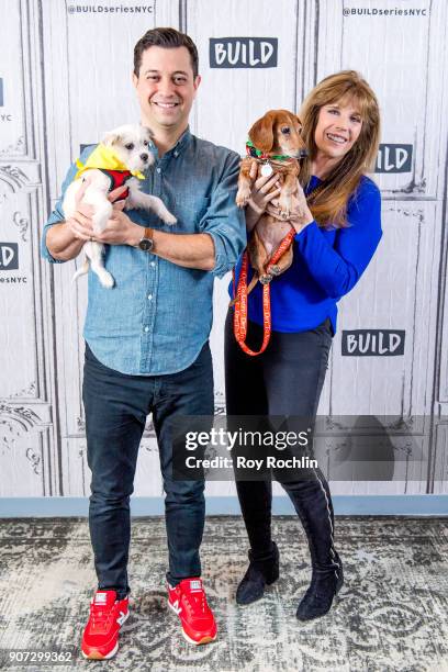 Dan Schachner and Jill Rappaport discuss Animal Planets "Puppy Bowl XIV" with the Build Series at Build Studio on January 19, 2018 in New York City.