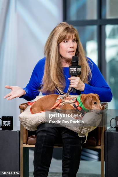 Jill Rappaport with Rubi the dog discuss Animal Planets "Puppy Bowl XIV" with the Build Series at Build Studio on January 19, 2018 in New York City.