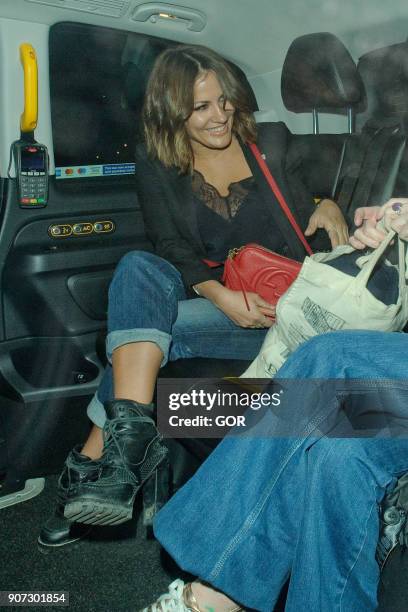 Caroline Flack leaving the Royal Court theatre Chelsea on January 19, 2018 in London, England.