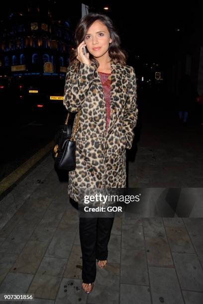Lucy Mecklenburgh leaving STK restaurant on January 19, 2018 in London, England.