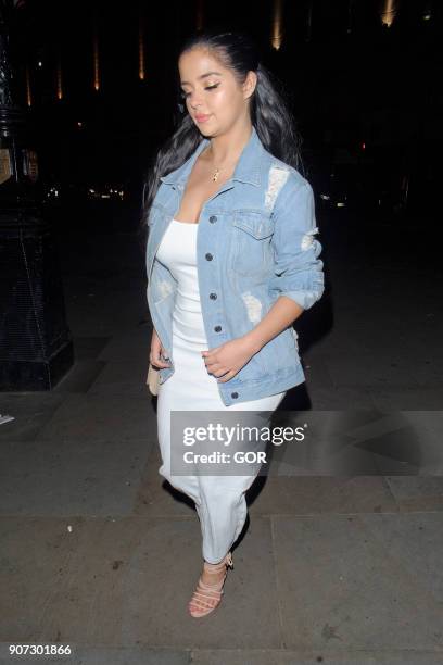 Demi Rose Mawby leaving Reign nightclub on January 19, 2018 in London, England.