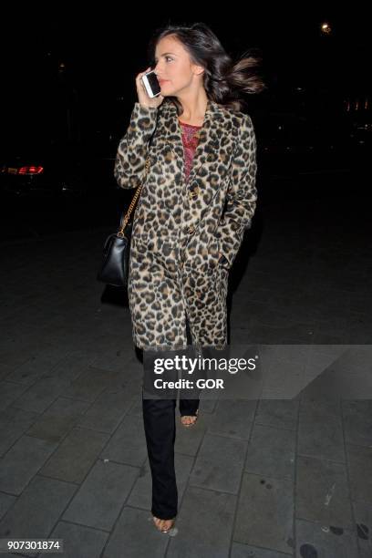 Lucy Mecklenburgh leaving STK restaurant on January 19, 2018 in London, England.