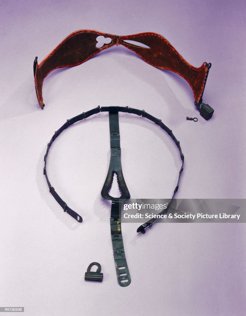 Two iron chastity belts, c 16th century.