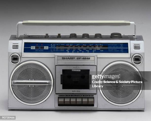 Sharp GF-4646 radio and cassette tape player. Known as 'Ghetto Blasters', sheer size and volume counted for everything. Being seen, and heard, with...