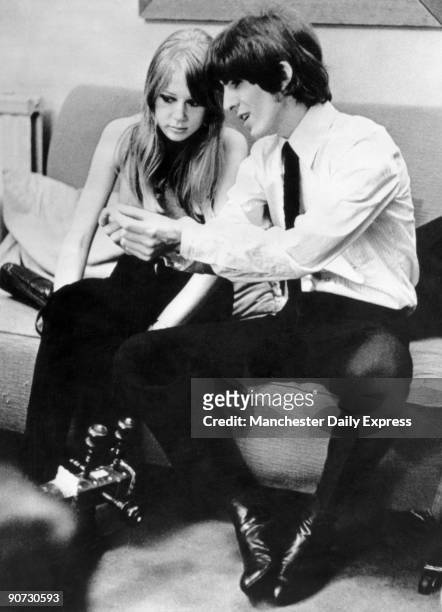 George Harrison is pictured here with his first wife Patti Boyd . Harrison met Boyd on the set of ?A Hard Day?s Night? in 1964 and married her in...