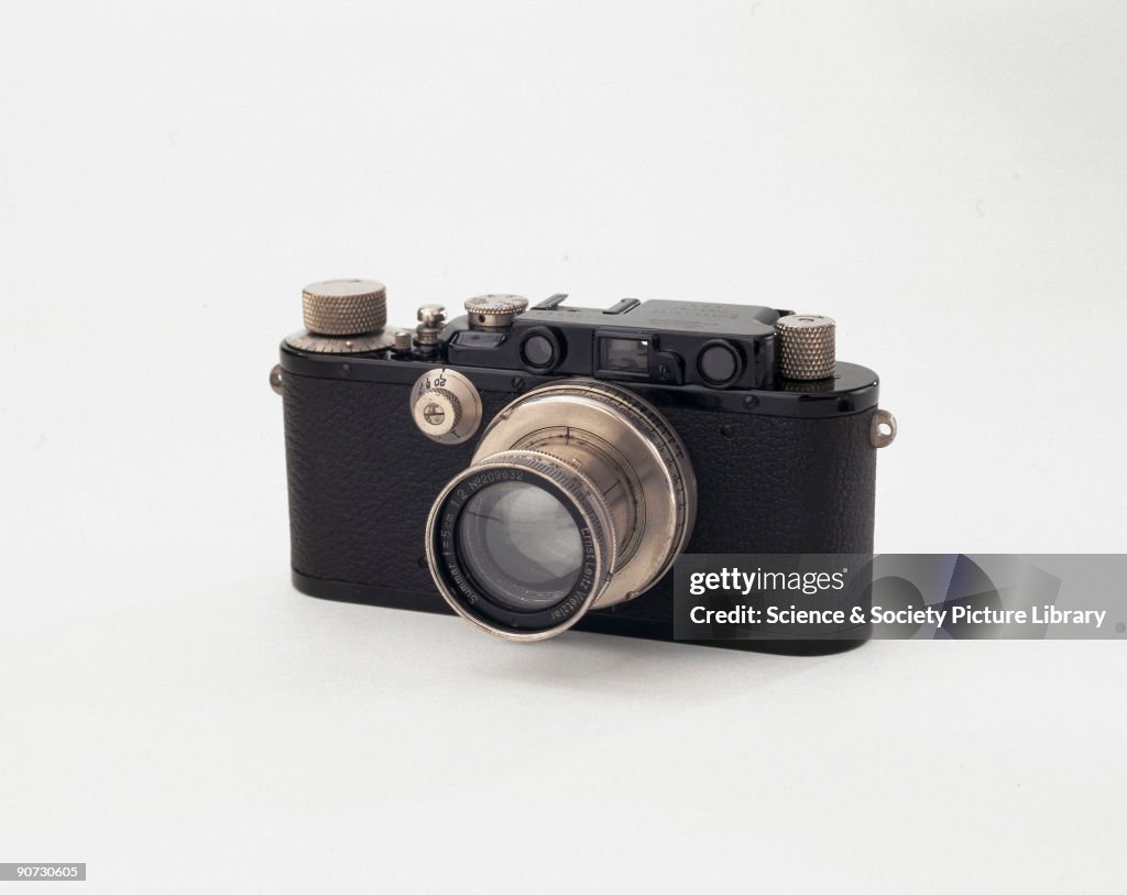 1933 Camera A black-enamelled Leica III with a screw mount for interchangeable ...