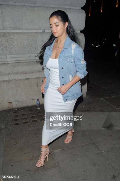 Demi Rose Mawby leaving Reign nightclub on January 19, 2018 in London, England.