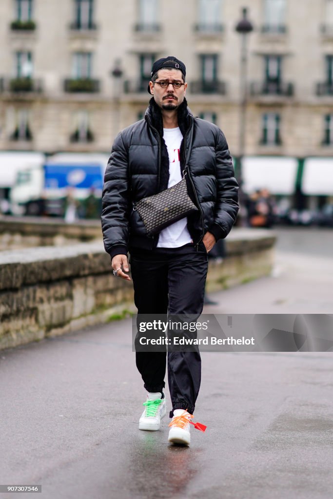 Street Style -Paris Fashion Week - Menswear Fall Winter 2018-2019 : Day Four