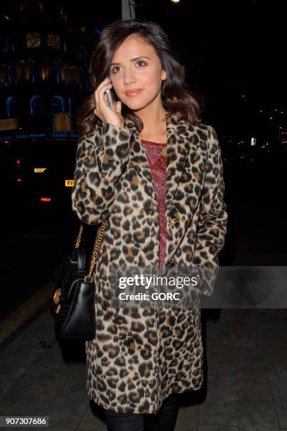 Lucy Mecklenburgh leaving STK restaurant on January 19, 2018 in London, England.