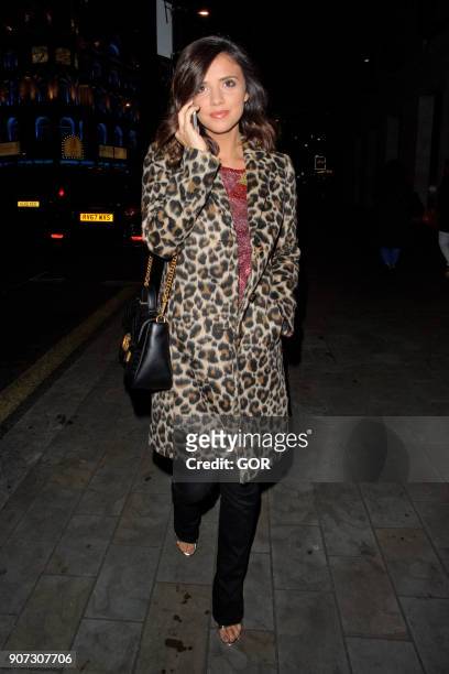 Lucy Mecklenburgh leaving STK restaurant on January 19, 2018 in London, England.
