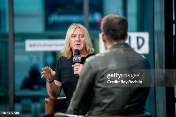 Joe Elliott of Def Leppard discusses their up coming summer tour with the Build Series at Build Studio on January 19, 2018 in New York City.