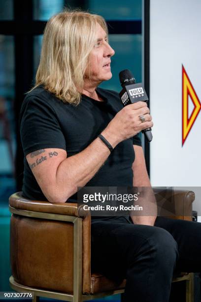Joe Elliott of Def Leppard discusses their up coming summer tour with the Build Series at Build Studio on January 19, 2018 in New York City.