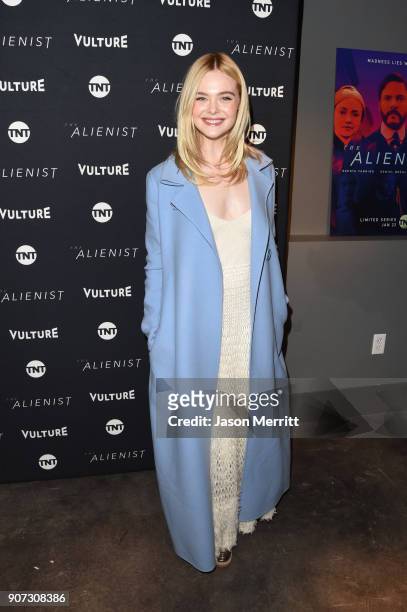 Actor Elle Fanning attends "The Alienist" Special Screening during Sundance Film Festival 2018 at The Vulture Spot on January 19, 2018 in Park City,...