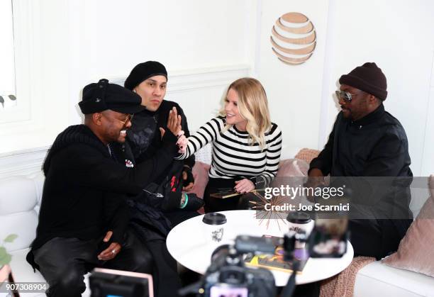 Carrie Keagan interviews apl.de.ap, Taboo, and will.i.am of Black Eyed Peas stop by DIRECTV Lodge presented by AT&T during Sundance Film Festival...