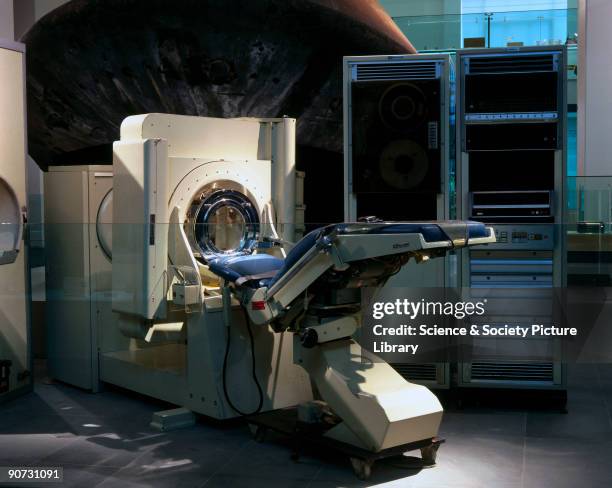 This brain scanner, designed by Godfrey Hounsfield at EMI, was the first production model with which the first trials on patients were undertaken in...