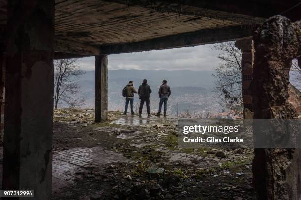 The view from a former hotel used for the Winter Olympics in 1984 where Serb forces shelled the city of Sarajevo during the Bosnian war. During the...