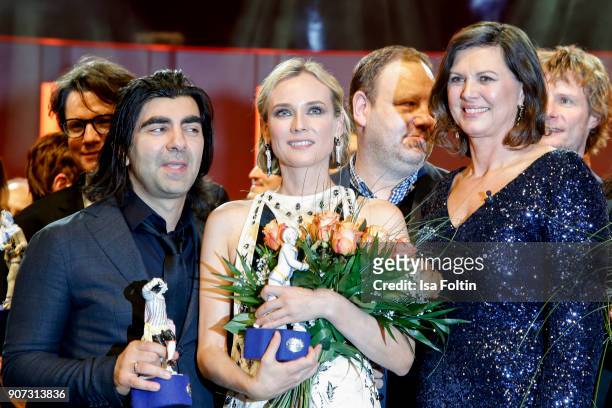 Director and award winner Fatih Akin, award winner US actress Diane Kruger and German politician Ilse Aigner attend the Bayerischer Filmpreis 2017 at...