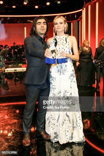 Director and award winner Fatih Akin and actress and award winner Diane Kruger attend the Bayerischer Filmpreis 2017 at Prinzregententheater on...