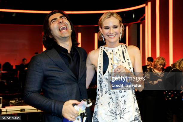 Director and award winner Fatih Akin and actress and award winner Diane Kruger attend the Bayerischer Filmpreis 2017 at Prinzregententheater on...