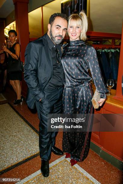 German-Turkish actor Adnan Maral and his wife Franziska Maral attend the Bayerischer Filmpreis 2017 at Prinzregententheater on January 21, 2018 in...