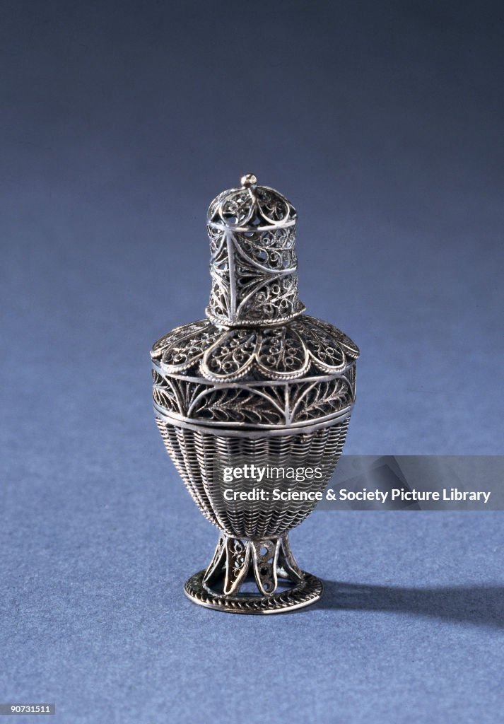 Pomander or vinaigrette, possibly Tunisian, c 1904.