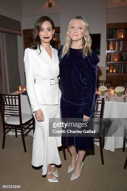 Emmy Rossum and Laura Brown attend the Opening of Beverly Hills Boutique with a private VIP dinner hosted by Giovanni Morelli, Stuart Weitzman...