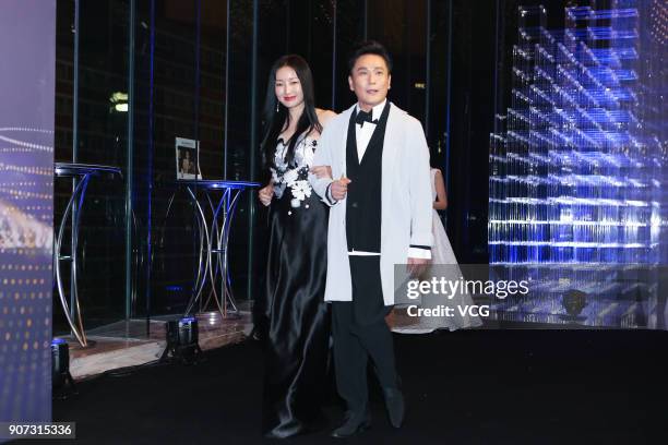 Singer Jeff Chang poses on the red carpet of 2018 Feia Ceremony on January 19, 2018 in Beijing, China.