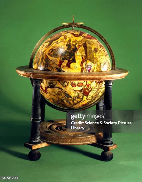 This celestial globe was made by Petrus Plancius in Amsterdam, Holland. The Dutch were the first to make printed globes in large numbers and...