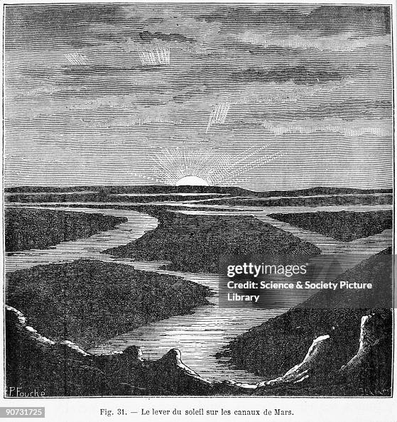 Martian canals, 1884. Martian canals, 1884.