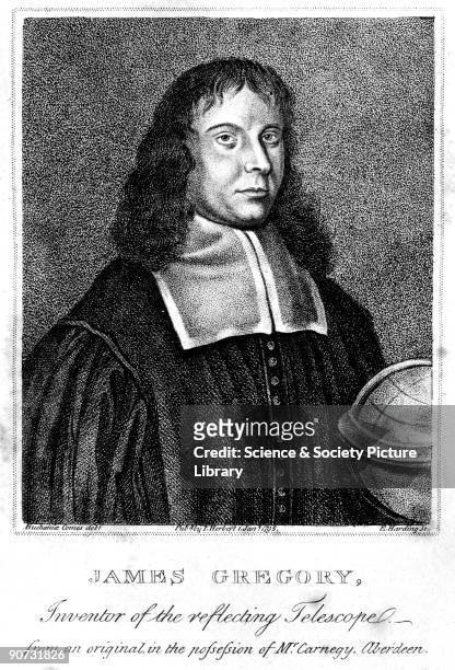 Engraving by Edward Harding after an earlier drawing by David Steuart Erskine. Gregory invented the Gregorian reflecting telescope in 1661. The...