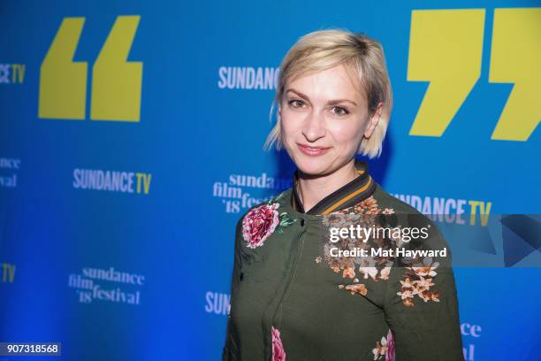 Filmmaker Halyna Hutchins attends the 2018 Sundance Film Festival Official Kickoff Party Hosted By SundanceTV at Sundance TV HQ on January 19, 2018...