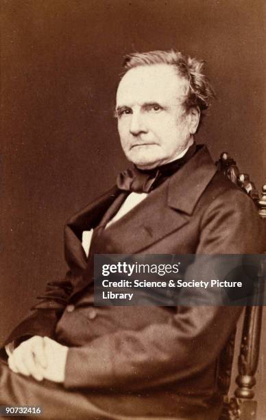 Carte de visite studio portrait of Charles Babbage , showing Babbage at the fourth International Statistical Congress of 1860 held in London. Babbage...