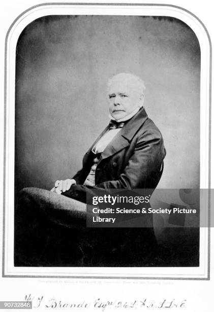 Studio portrait photograph by Maull & Polyblank of William Thomas Brande . Brande was apprenticed as an apothecary and also studied medicine at the...