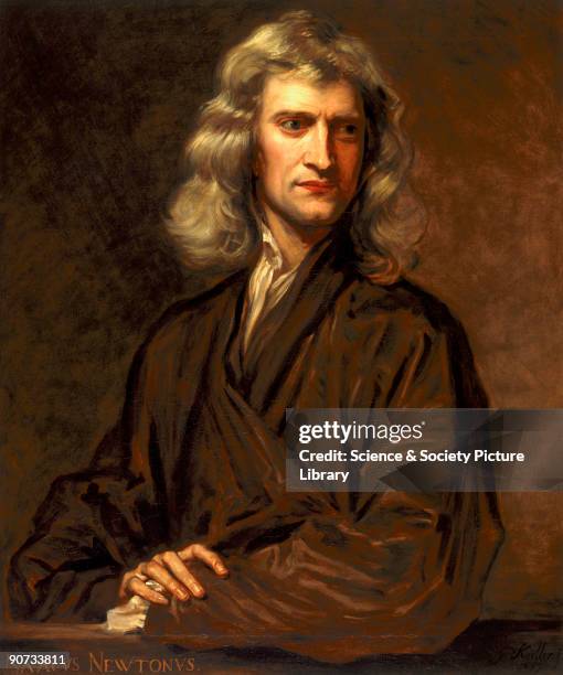 Oil painting by Thomas Barlow after the original by Sir Godfrey Kneller of 1689. Newton graduated from Trinity College, Cambridge in 1665, becoming...