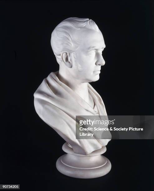 Parian ware bust of George Stephenson . A largely self-educated man, Stephenson�s early working life was spent as a brakesman and in collieries...