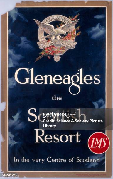 Poster produced for the London Scottish & Midland Railway promoting the resort of Gleneagles in Perth and Kinross, at the foot of Glen Eagles in the...