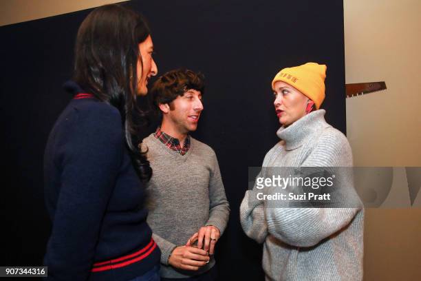 Jessica Sanders, Simon Helberg and Amy Emmerich pose for a photo at Refinery29 and TNT Shatterbox Anthology Season 2 Sundance Premiere Party at...