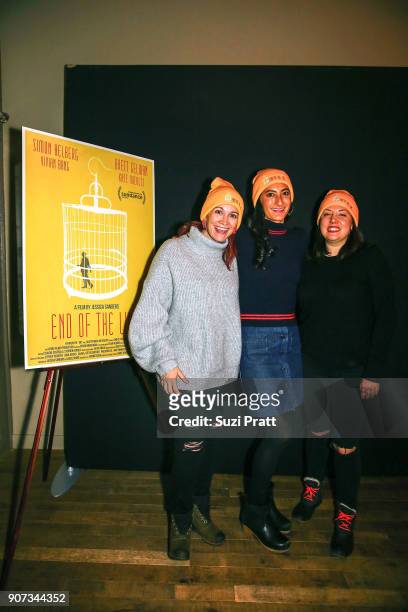 Amy Emmerich, Jessica Sanders and Shannon Gibson pose for a photo at the Refinery29 and TNT Shatterbox Anthology Season 2 Sundance Premiere Party at...