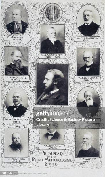 Plate 11 from the 'Quarterly Journal of the Royal Meteorological Society', volume 26, 1900. Presidents featured: C Greaves , G J Symons , J K...