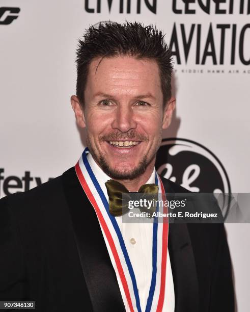 Jumper Felix Baumgartner attends the 15th Annual Living Legends of Aviation Awards at the Beverly Hilton Hotel on January 19, 2018 in Beverly Hills,...