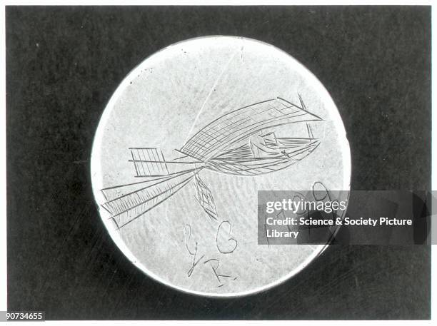 Reverse side engraved with an early design by Sir George Cayley for a glider or heavier-than-air flying device. Cayley dedicated most of his life to...