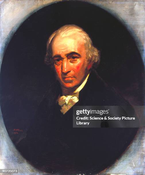 Oil painting by Abraham Wivell after the original of 1801 by Sir William Beechey, RA. James Watt invented the modern steam engine, which became the...