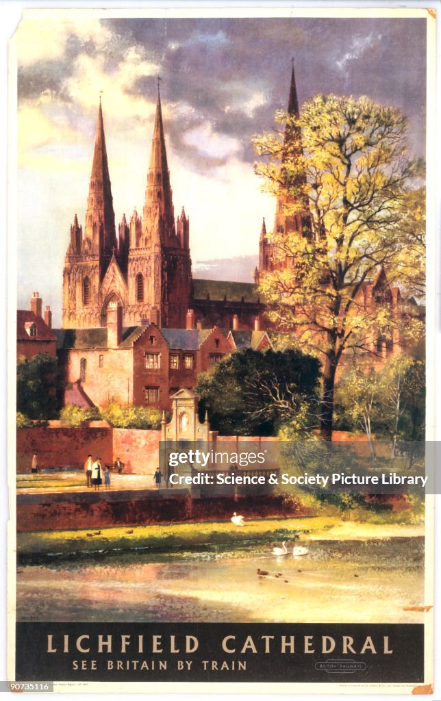 Lichfield Cathedral, BR poster, 1957.