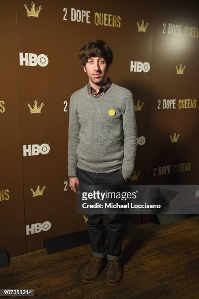 Actor Simon Helberg attends HBO's "2 Dope Queens" Winter Soiree during Sundance at Riverhorse On Main on January 19, 2018 in Park City, Utah.