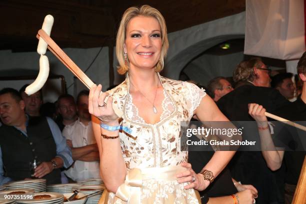 Maria Hoefl-Riesch during the 27th Weisswurstparty at Hotel Stanglwirt on January 19, 2018 in Going near Kitzbuehel Austria.