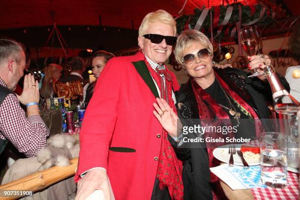 Heino, Heinz Georg Kramm and his wife Hannelore Kramm during the 27th Weisswurstparty at Hotel Stanglwirt on January 19, 2018 in Going near...