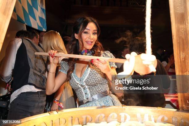 Verona Pooth during the 27th Weisswurstparty at Hotel Stanglwirt on January 19, 2018 in Going near Kitzbuehel Austria.