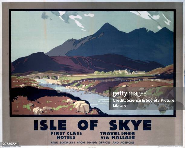 Poster produced by London & North Eastern Railway to promote rail and sea services to the Isle of Skye. Artwork by Austin Cooper , a Canadian who...